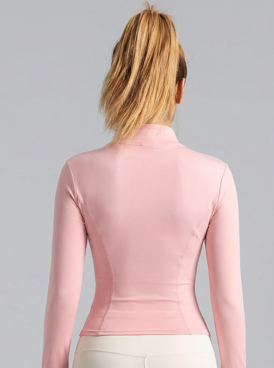 New Women Light Pink Yoga Coat - đánh giá và giá Fitness & Nutrition Lab Zapopan